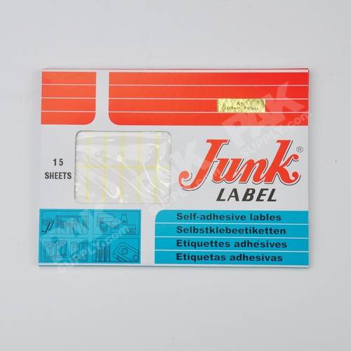 ป้ายสติกเกอร์กระดาษขาวด้าน (A5) 15 x 38 mm (56ดวง/แผ่น) Junk