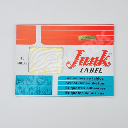 ป้ายสติกเกอร์กระดาษขาวด้าน (A11) 28 x 55 mm (21 ดวง/แผ่น) Junk