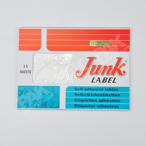 ป้ายสติกเกอร์กระดาษขาวด้าน (A15) 50 x 80 mm (8 ดวง/แผ่น) Junk