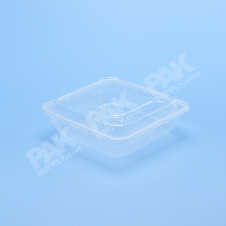 กล่องอาหารจัตุรัส PP ใส 650 ml + ฝาโดม (50 PCS/PACK)