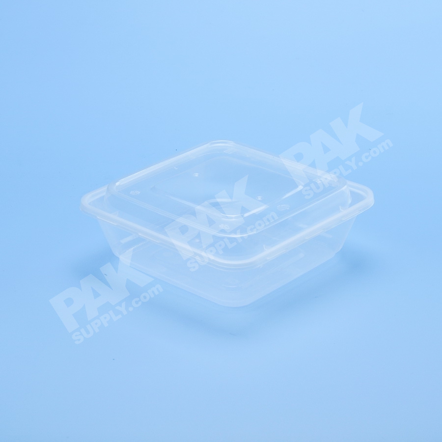กล่องอาหารจัตุรัส PP ใส 750 ml + ฝาโดม (50 PCS/PACK)