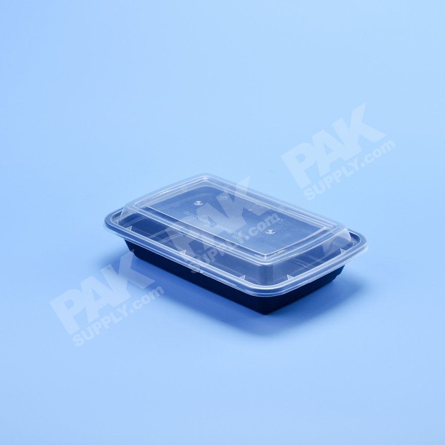 กล่องอาหาร PP ดำ 16 ออนซ์ + ฝาโดม (A38) (50 PCS/PACK)