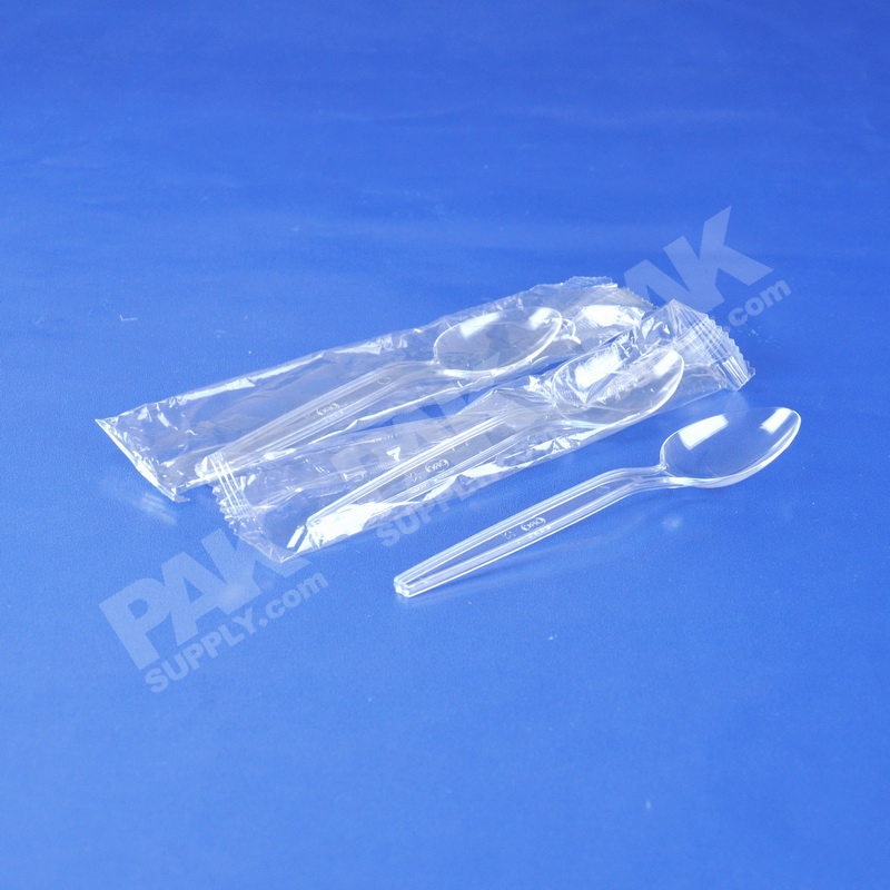 ช้อนพลาสติกใส แพ็คในซองพลาสติก (50 PCS/PACK)