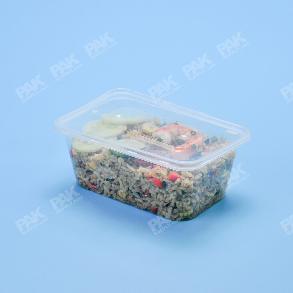 กล่องอาหาร PP ใส 1000 ml + ฝา (250 PCS/CARTON)